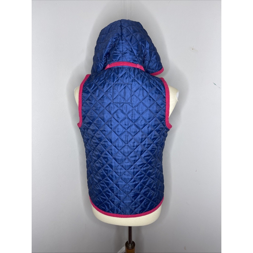 Womens Lavenham Liberty Fabric Blue Quilted Hooded Vest UK‎ 12 US 38 - Picture 3 of 9